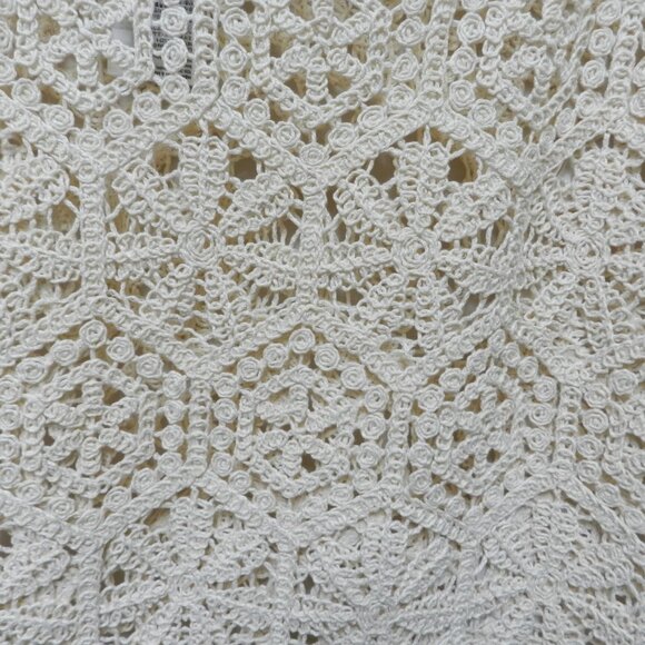 H&M Crochet knit midi skirt cover-up cream side slit elastic Size Sz Small SM S - Picture 8 of 12